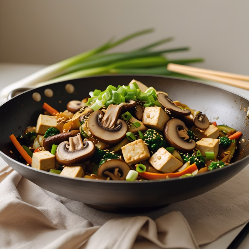 shiitake mushroom and tofu stir fry