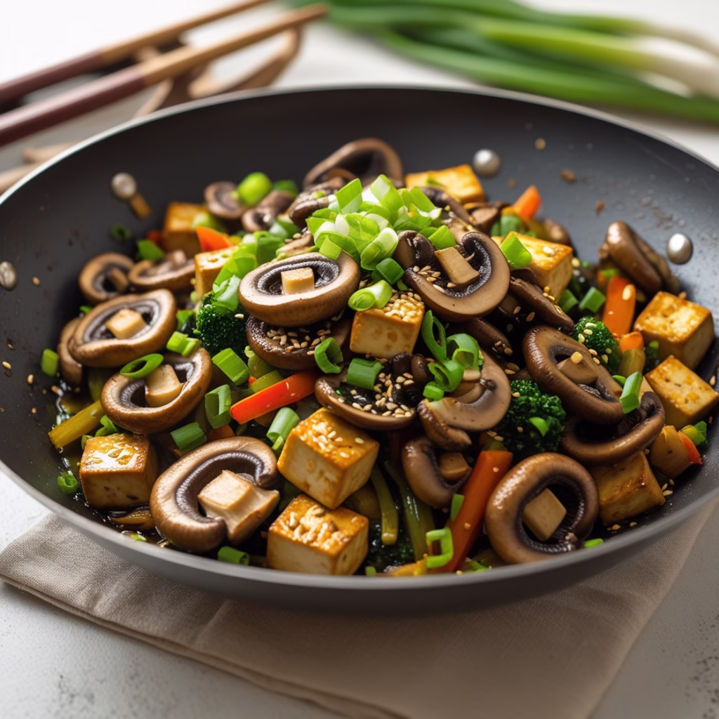 shiitake mushroom and tofu stir fry